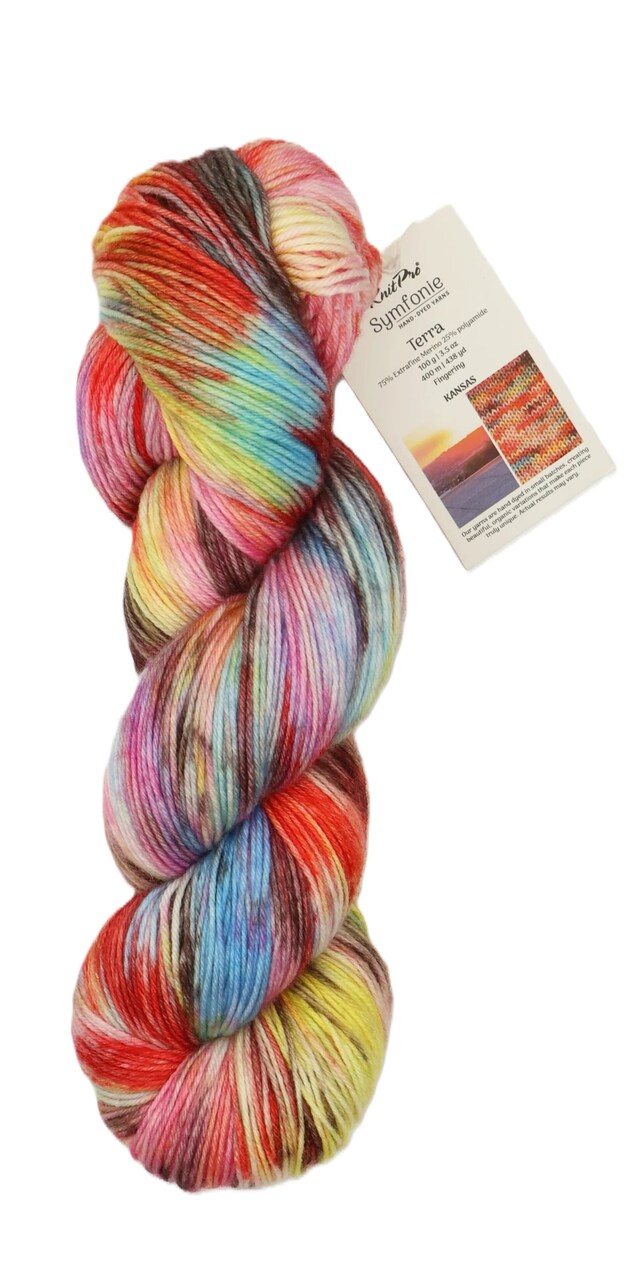 KnitPro Symfonie Premium Hand Dyed Merino Wool & Polyamide Sock Yarn| Terra Variegated America The Beautiful